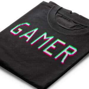 8 bit Gamer shirt (black). Pixel art gamer gift for video game addicts.