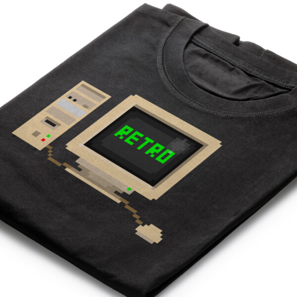8 bit retro computer gamer pixel art t shirt design.