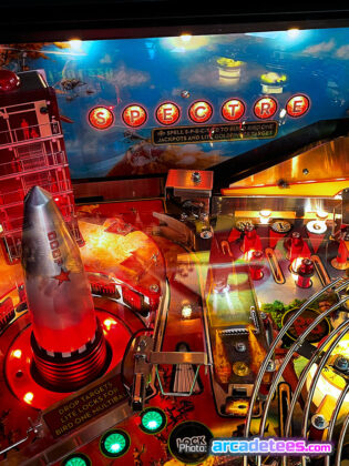 James Bond pinball machine Bird 1 rocket.